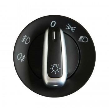 VDP188 Chrome Headlight Control Switch Knob For VW Seat Skoda: 3C8 941 431C